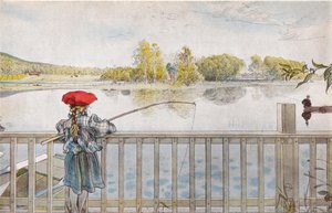 Lisbeth horgászat alkotó: Carl Larsson